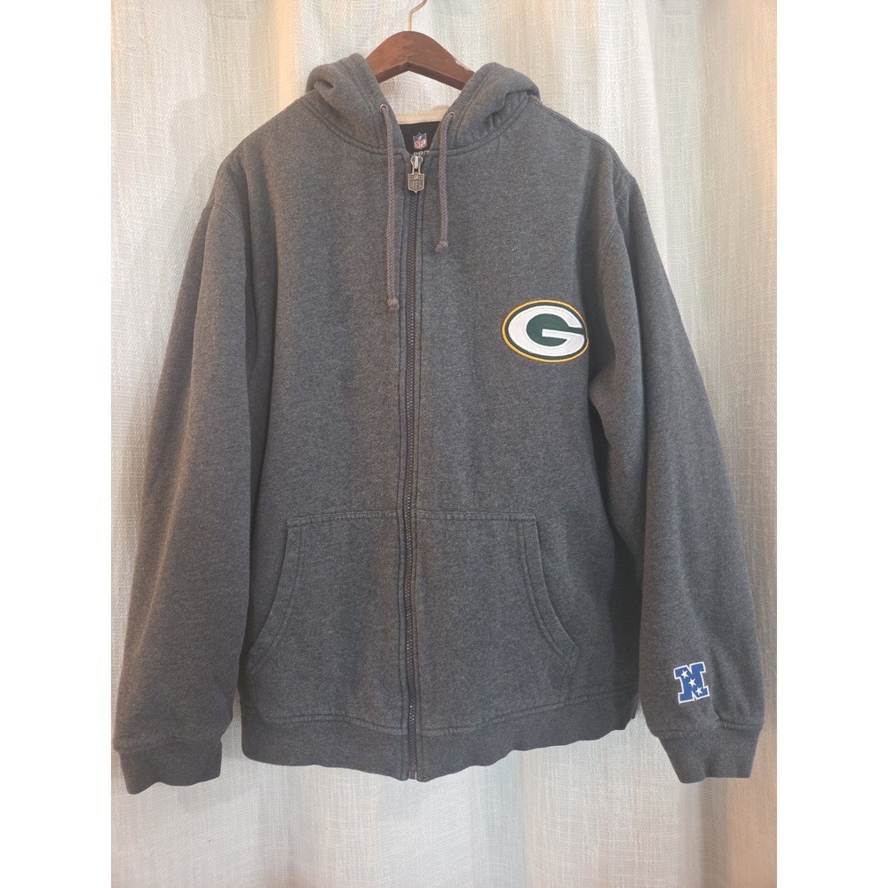 NFL Pro Line Green Bay Packers Full-Zip Fleece Jacket Embroidered Size Large